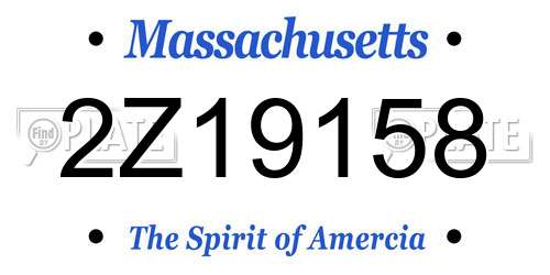2Z19158 Massachusetts License Plate