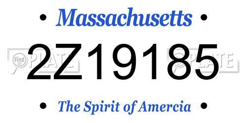 2Z19185 Massachusetts License Plate
