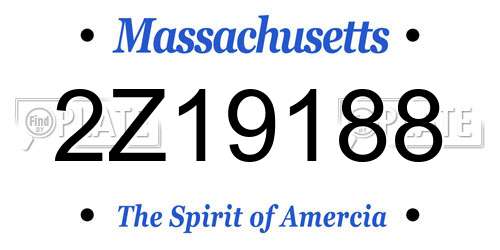 2Z19188 Massachusetts License Plate
