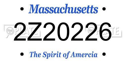 2Z20226 Massachusetts License Plate