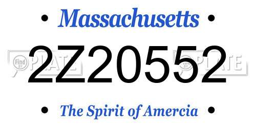 2Z20552 Massachusetts License Plate