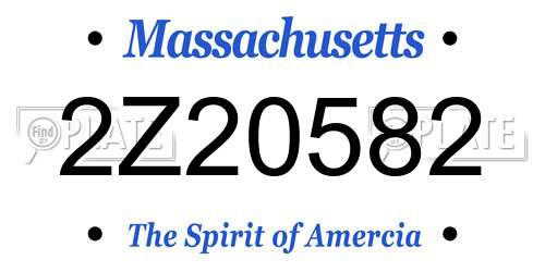 2Z20582 Massachusetts License Plate