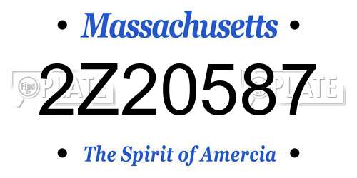 2Z20587 Massachusetts License Plate