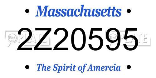 2Z20595 Massachusetts License Plate