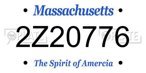 2Z20776 Massachusetts License Plate