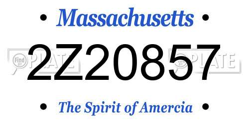 2Z20857 Massachusetts License Plate