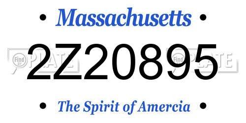 2Z20895 Massachusetts License Plate