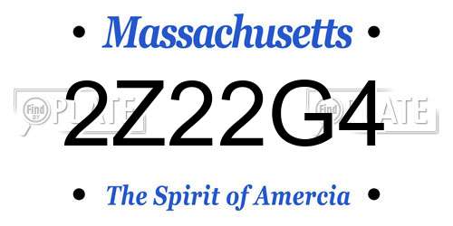 2Z22G4 Massachusetts License Plate