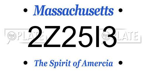 2Z25I3 Massachusetts License Plate