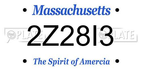 2Z28I3 Massachusetts License Plate