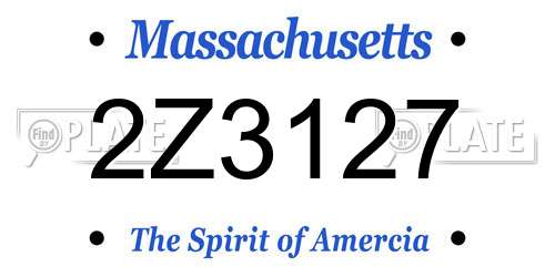2Z3127 Massachusetts License Plate