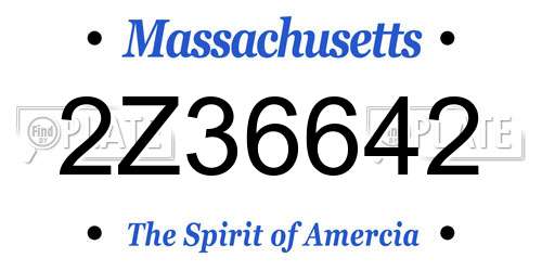 2Z36642 Massachusetts License Plate