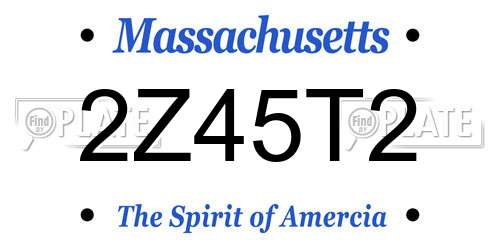 2Z45T2 Massachusetts License Plate