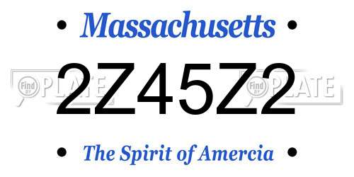 2Z45Z2 Massachusetts License Plate
