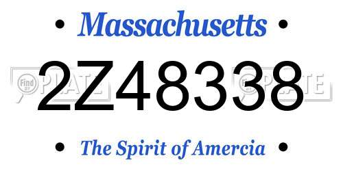2Z48338 Massachusetts License Plate