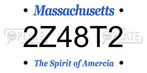 2Z48T2 Massachusetts License Plate