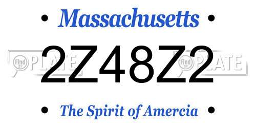 2Z48Z2 Massachusetts License Plate