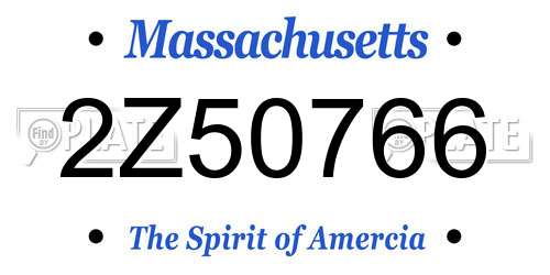 2Z50766 Massachusetts License Plate