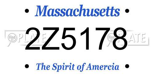 2Z5178 Massachusetts License Plate