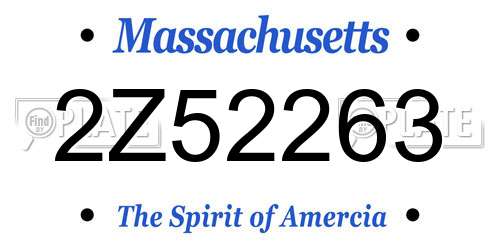 2Z52263 Massachusetts License Plate