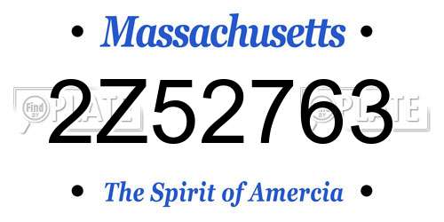 2Z52763 Massachusetts License Plate