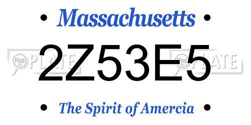 2Z53E5 Massachusetts License Plate