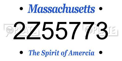 2Z55773 Massachusetts License Plate