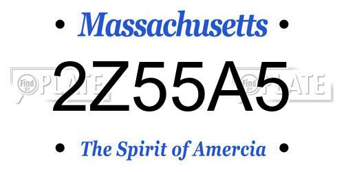 2Z55A5 Massachusetts License Plate