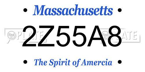 2Z55A8 Massachusetts License Plate
