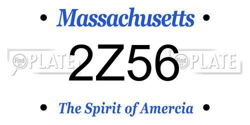 2Z56 Massachusetts License Plate