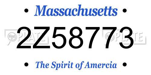 2Z58773 Massachusetts License Plate