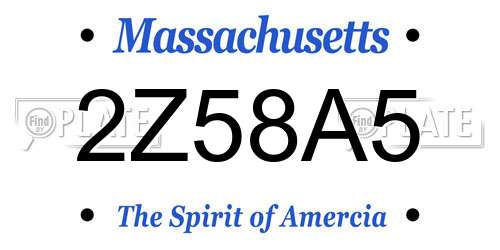 2Z58A5 Massachusetts License Plate