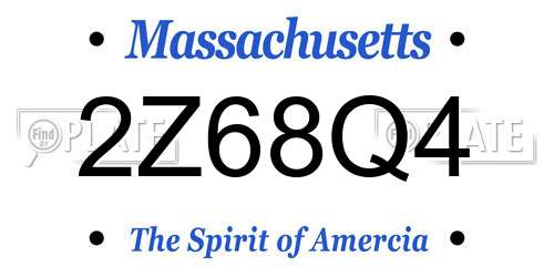2Z68Q4 Massachusetts License Plate