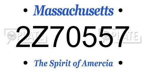 2Z70557 Massachusetts License Plate