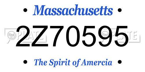 2Z70595 Massachusetts License Plate