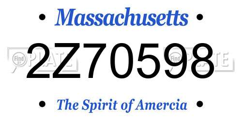 2Z70598 Massachusetts License Plate