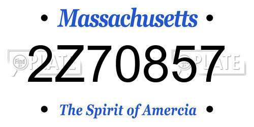 2Z70857 Massachusetts License Plate