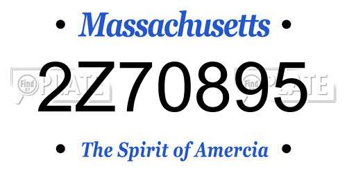 2Z70895 Massachusetts License Plate