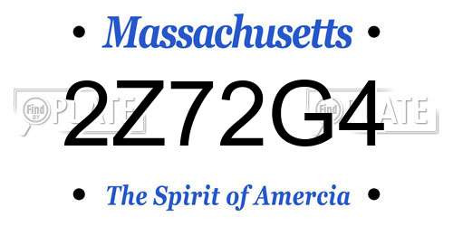 2Z72G4 Massachusetts License Plate