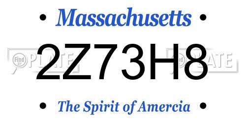 2Z73H8 Massachusetts License Plate