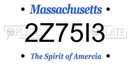 2Z75I3 Massachusetts License Plate
