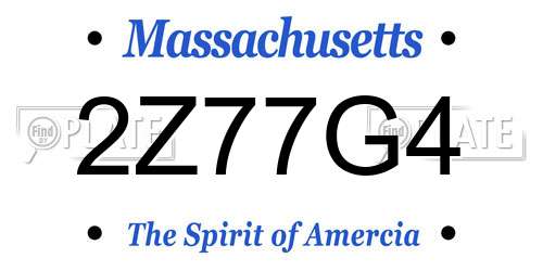 2Z77G4 Massachusetts License Plate