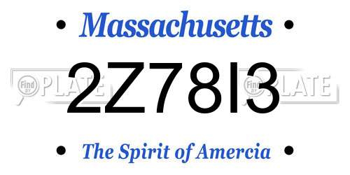 2Z78I3 Massachusetts License Plate