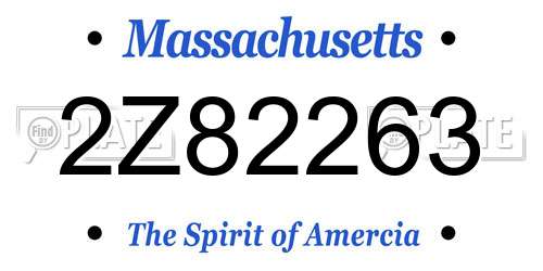 2Z82263 Massachusetts License Plate