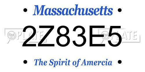 2Z83E5 Massachusetts License Plate