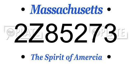 2Z85273 Massachusetts License Plate