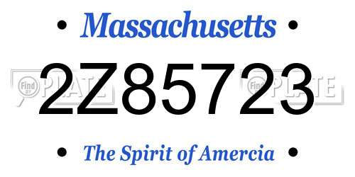 2Z85723 Massachusetts License Plate