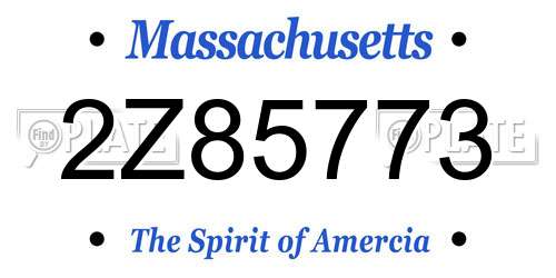 2Z85773 Massachusetts License Plate
