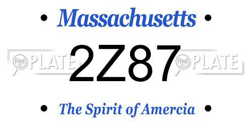2Z87 Massachusetts License Plate