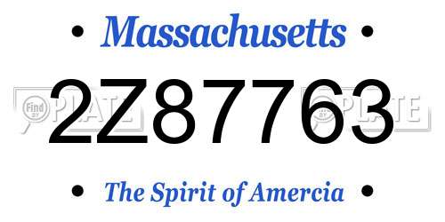 2Z87763 Massachusetts License Plate